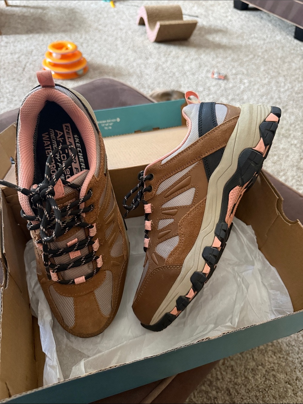 Skechers Brown and Pink Women's Trail Sneakers
